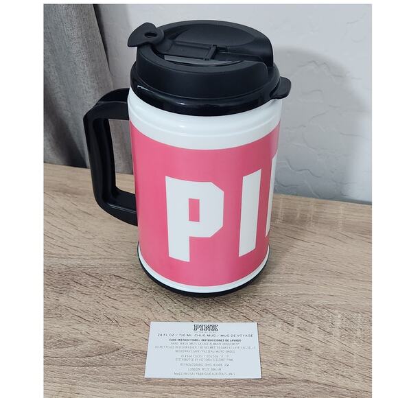 Victoria's Secret Other - NEW Victoria's Secret PINK Insulated Whirley Travel Cup Chug Mug 24oz w/handle